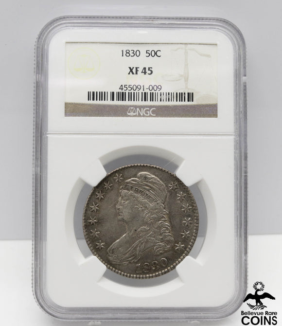 1830 50c Capped Bust Small 0 NGC XF45