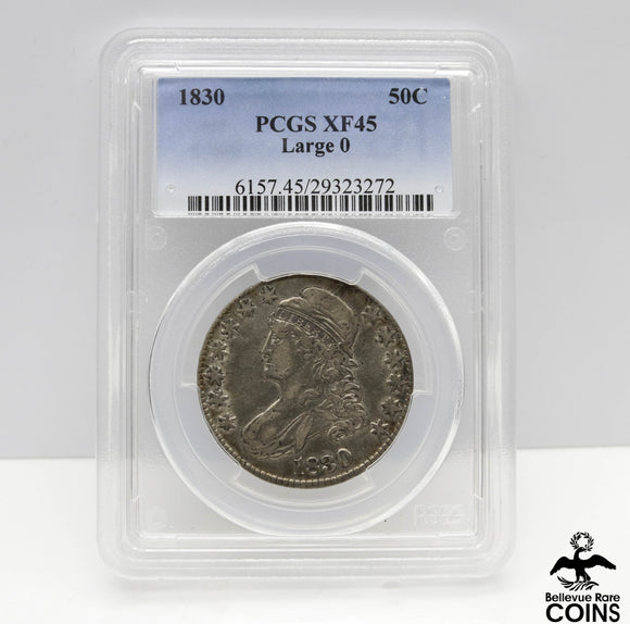 1830 50c Capped Bust Large 0 PCGS XF45